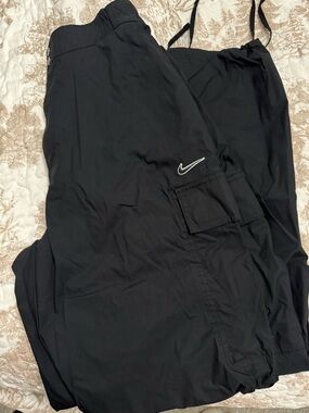 Nike Black Cargo Track Pants with Embroidered Swoosh